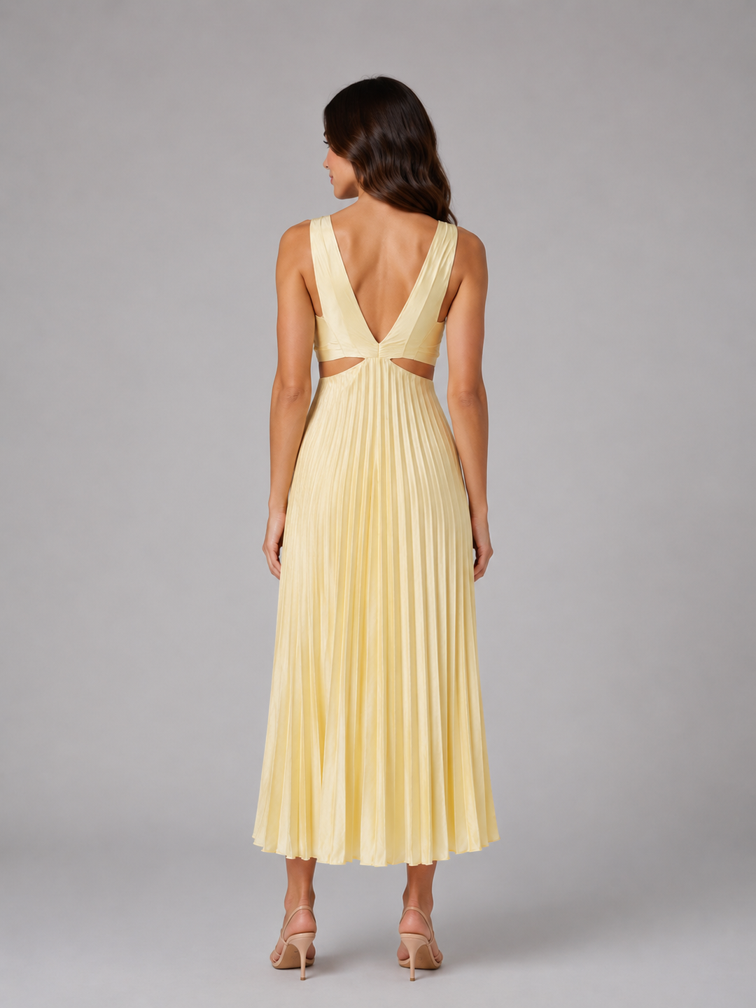 Darcey | Wedding Guest Cut Out Pleated Maxi Dress