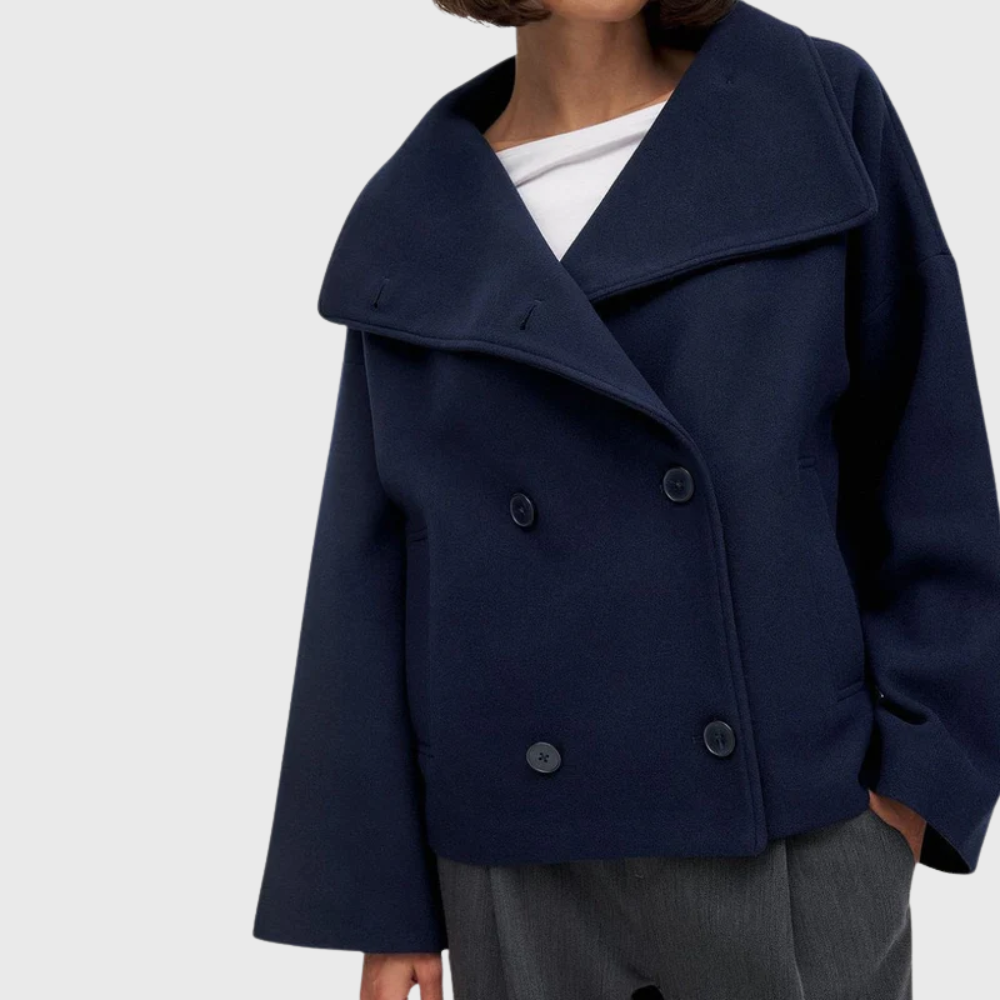 Darcey | Womens Cropped Wool Blend Pea Coat