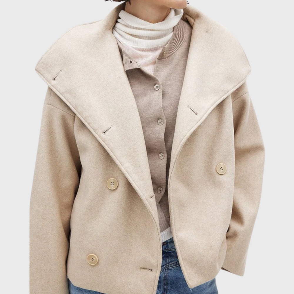 Darcey | Womens Cropped Wool Blend Pea Coat