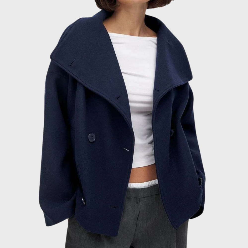 Darcey | Womens Cropped Wool Blend Pea Coat