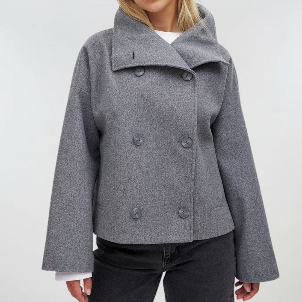 Darcey | Womens Cropped Wool Blend Pea Coat