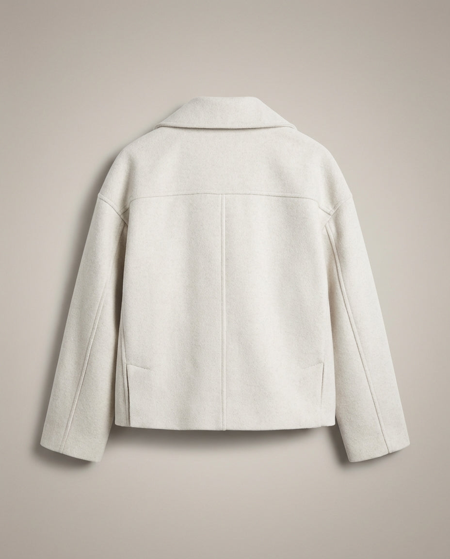 Darcy | Double Breasted Wool Blend Collared Peacoat