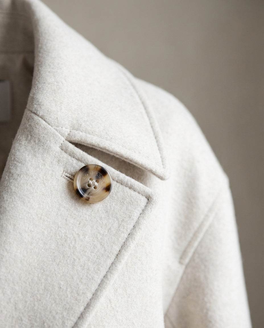 Darcy | Double Breasted Wool Blend Collared Peacoat