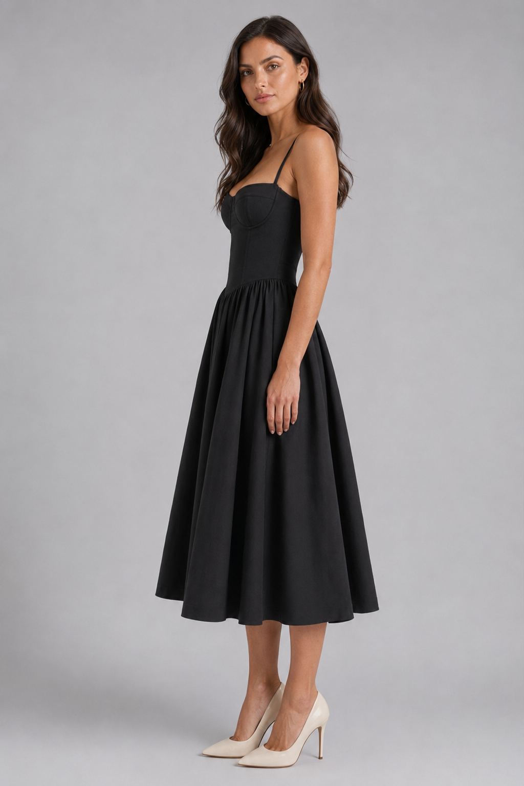 Effie | Floral Sleeveless Wedding Guest Midi Dress