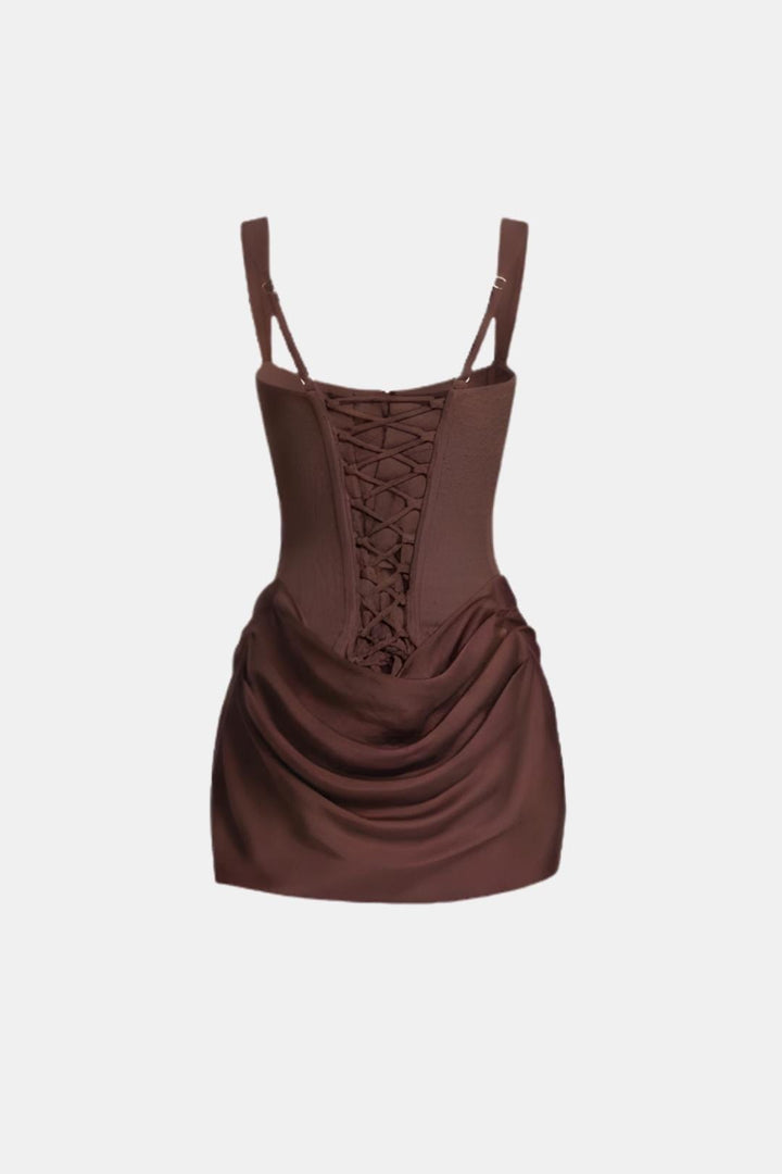 Effie | Ruched Satin Corset Party Mini Dress