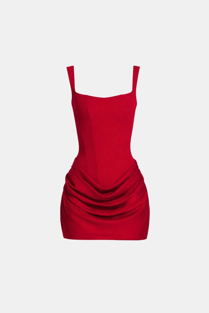 Effie | Ruched Satin Corset Party Mini Dress