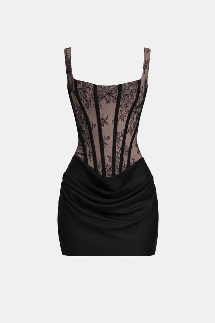 Effie | Ruched Satin Corset Party Mini Dress