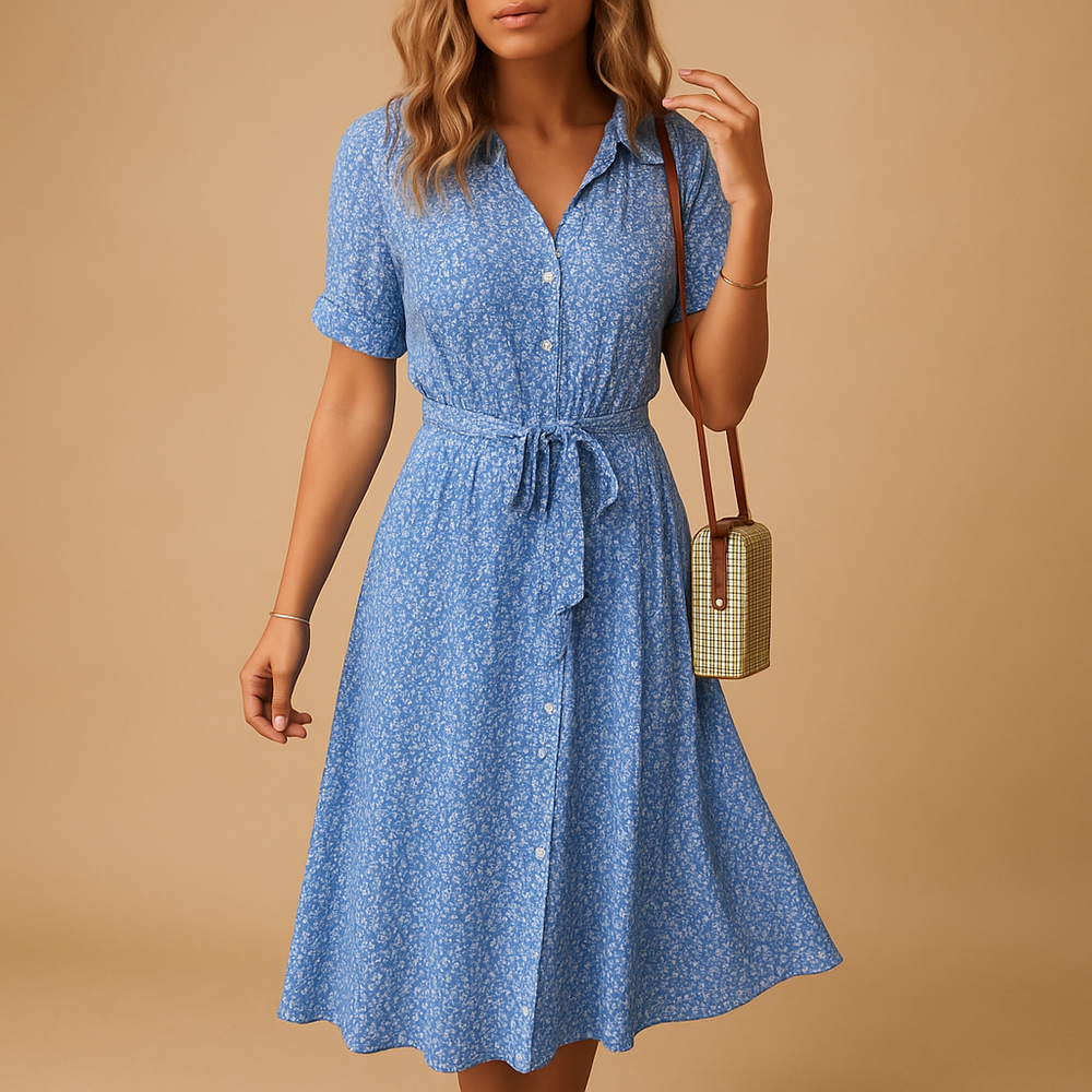Effie | Wedding Guest Floral Wrap Midi Dress Short Sleeve