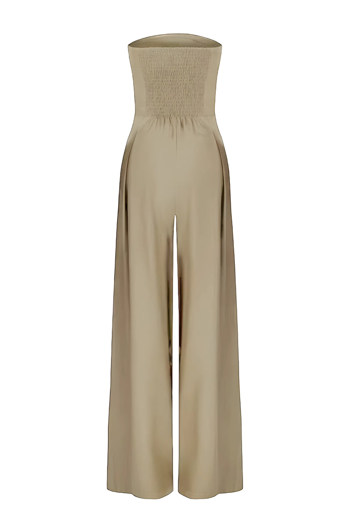 Elsie | Dressy Strapless Wide Leg Wedding Party Jumpsuit