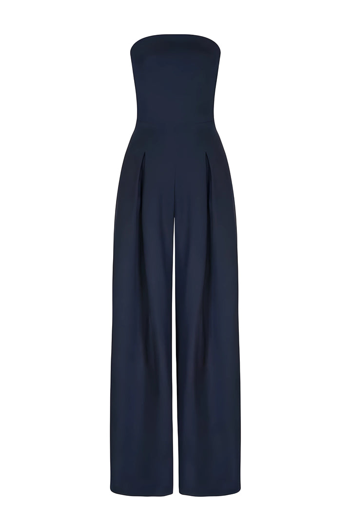 Elsie | Dressy Strapless Wide Leg Wedding Party Jumpsuit
