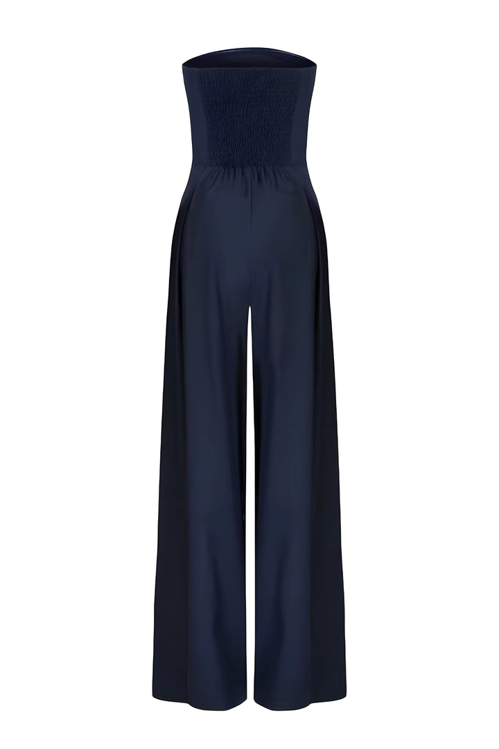 Elsie | Dressy Strapless Wide Leg Wedding Party Jumpsuit