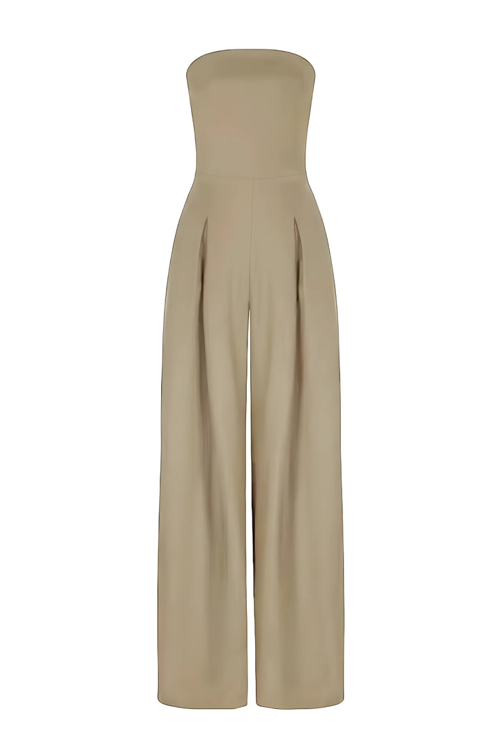 Elsie | Dressy Strapless Wide Leg Wedding Party Jumpsuit