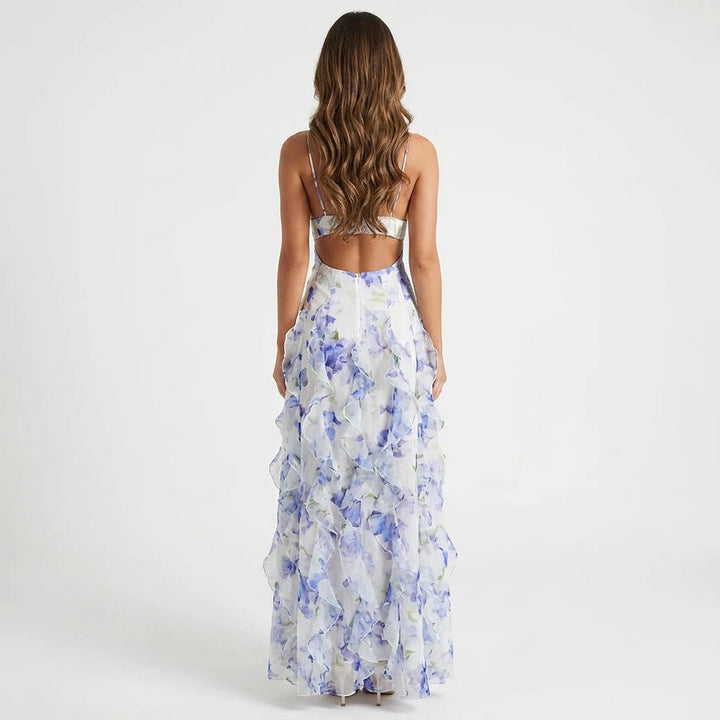 Elsie | Wedding Guest Floral White Maxi Dress