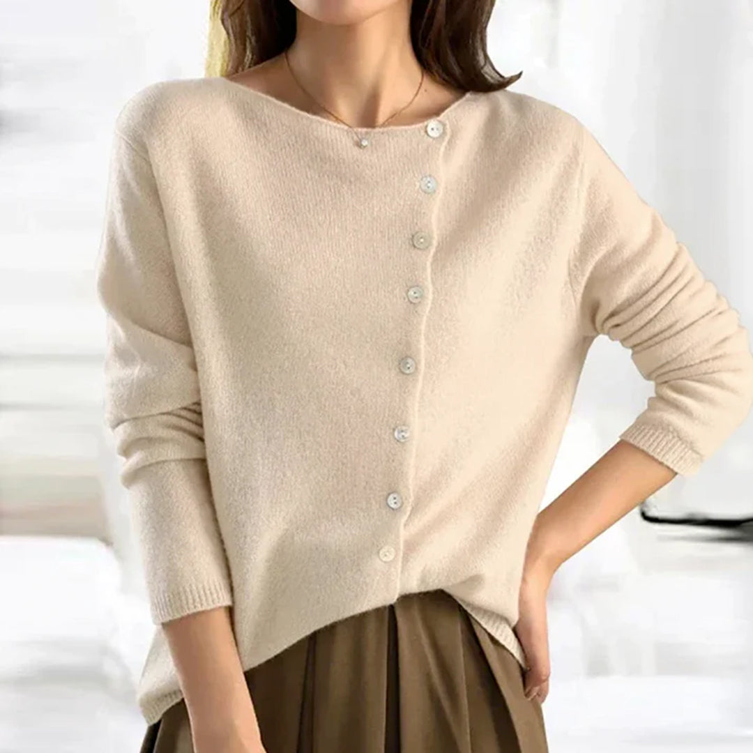 Elsie | Womens Button Front Relaxed Knit Cardigan