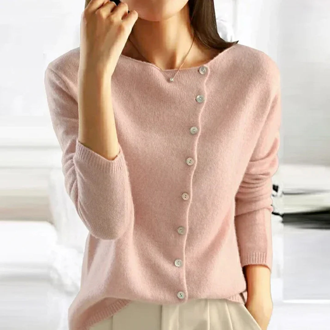 Elsie | Womens Button Front Relaxed Knit Cardigan