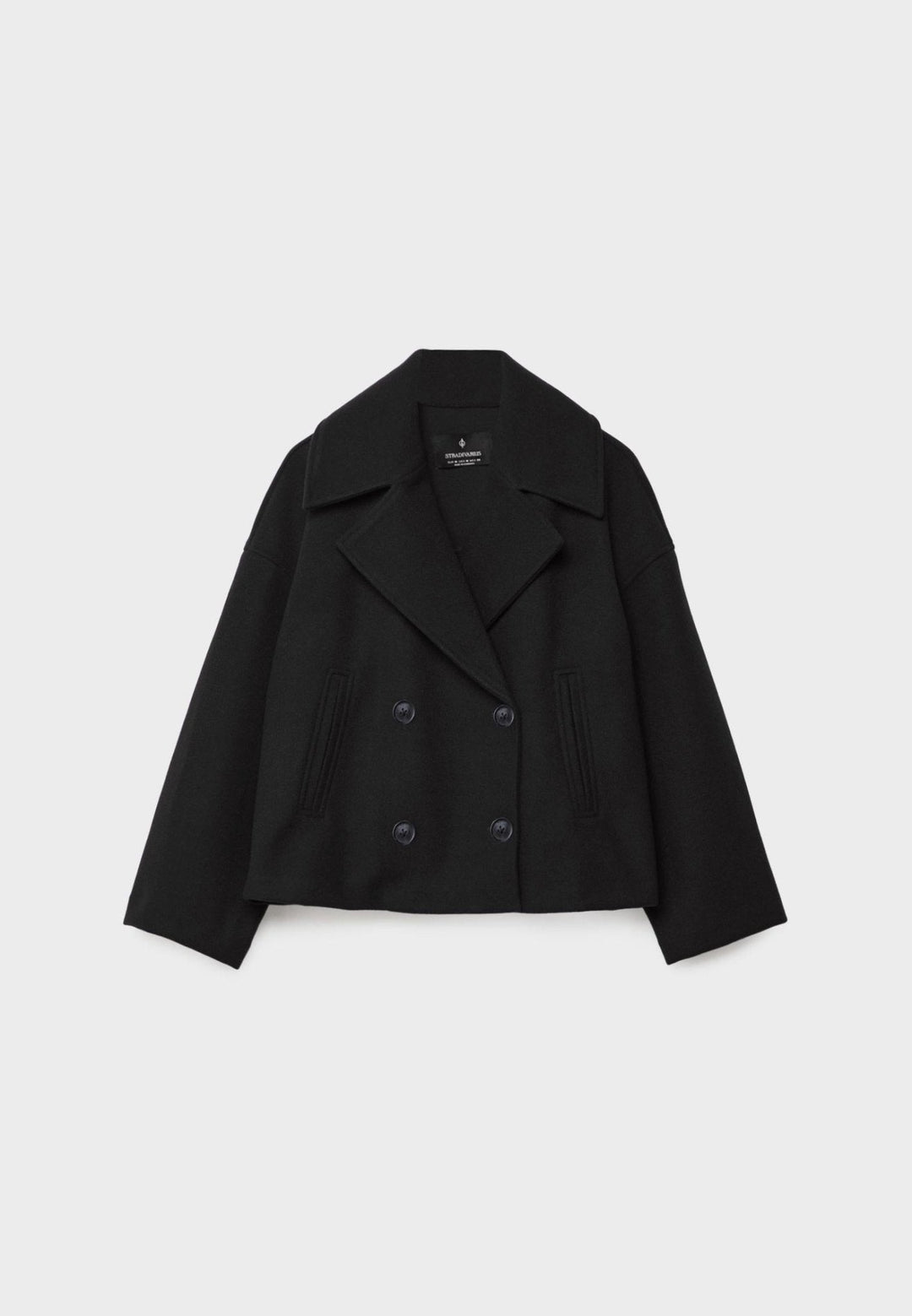 Elsie | Womens Oversized Cropped Double Breasted Pea Coat