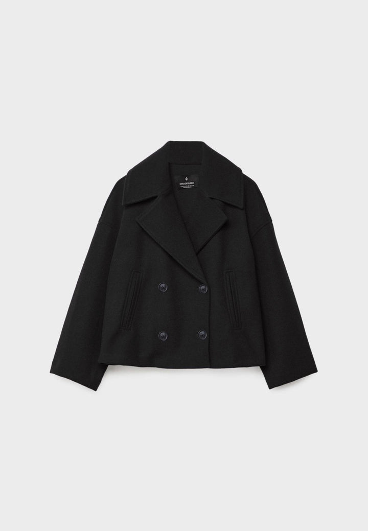 Elsie | Womens Oversized Cropped Double Breasted Pea Coat
