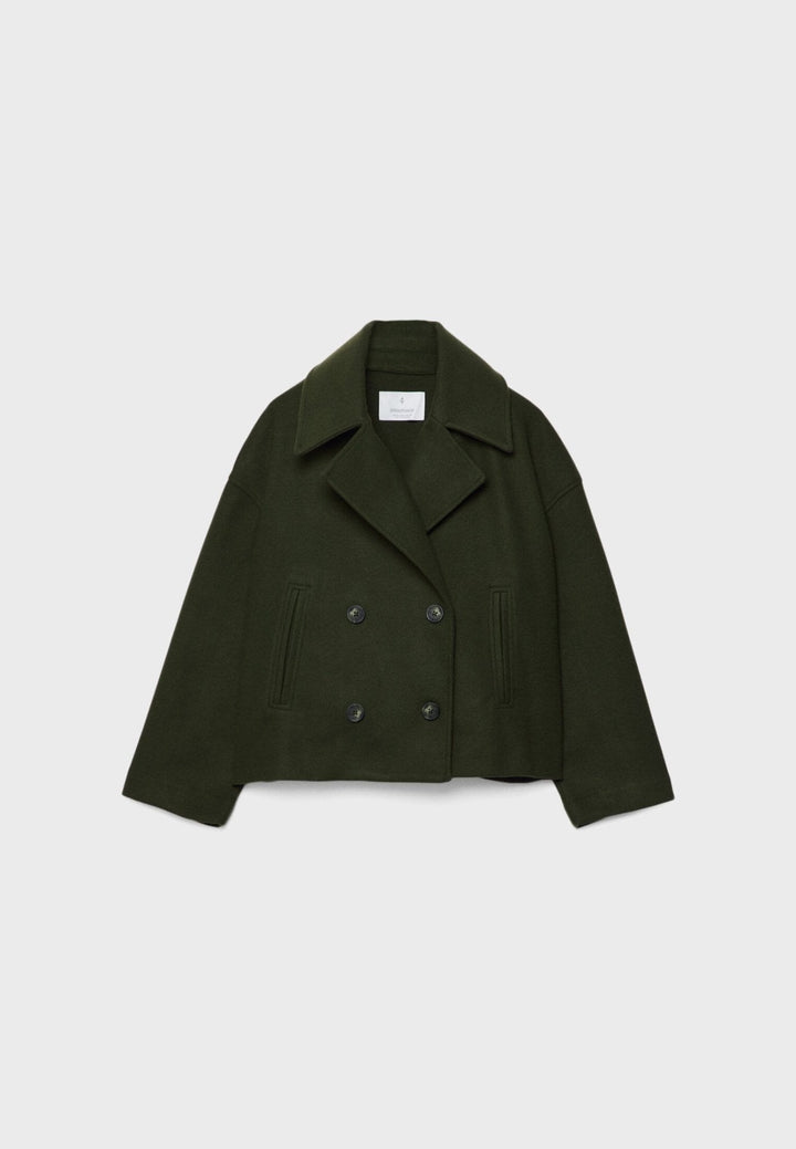 Elsie | Womens Oversized Cropped Double Breasted Pea Coat