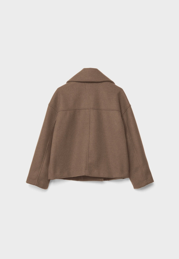 Elsie | Womens Oversized Cropped Double Breasted Pea Coat
