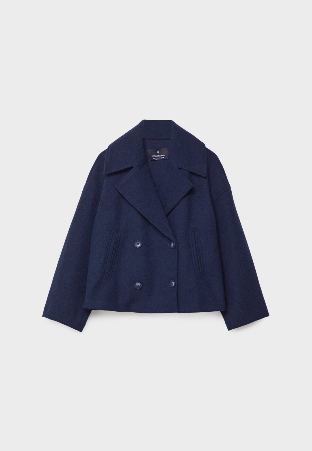 Elsie | Womens Oversized Cropped Double Breasted Pea Coat