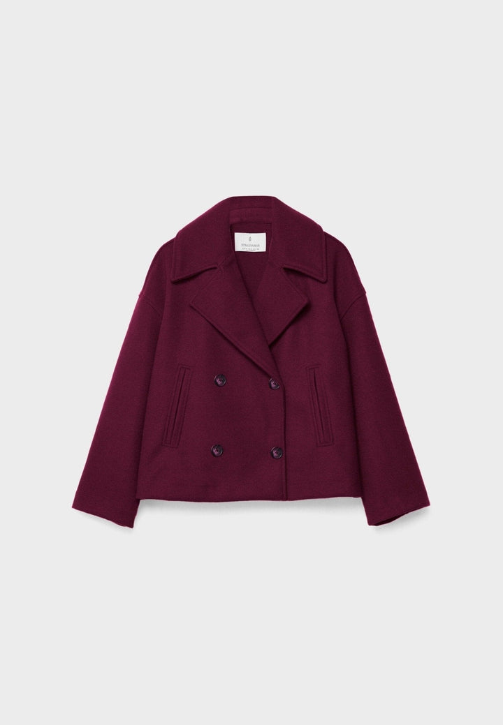 Elsie | Womens Oversized Cropped Double Breasted Pea Coat