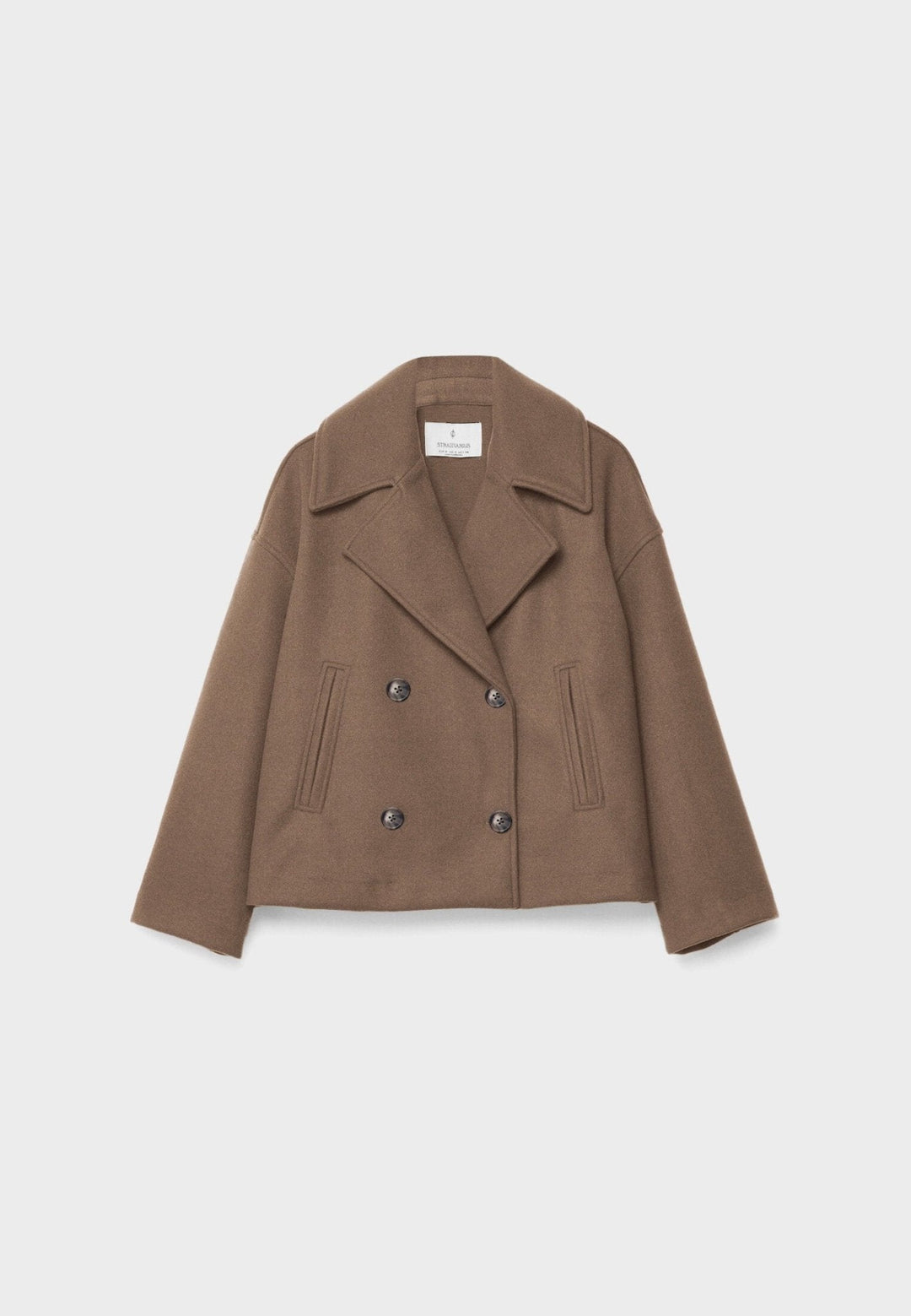 Elsie | Womens Oversized Cropped Double Breasted Pea Coat