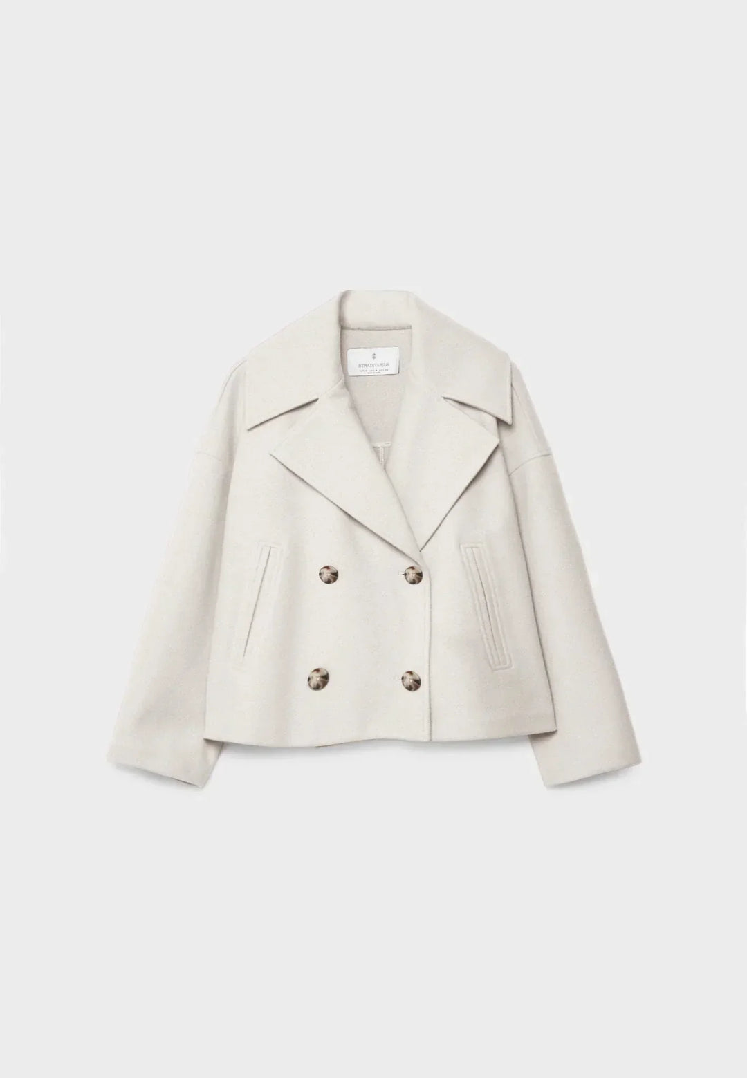 Elsie | Womens Oversized Cropped Double Breasted Pea Coat