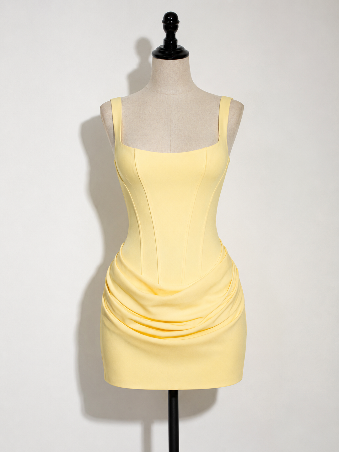 Evie | Sleeveless Square Neck Ruched Party Mini Dress