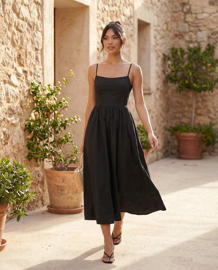 Felicity | Wedding Guest Sleeveless Pleated Midi Summer Dress