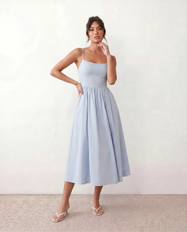 Felicity | Wedding Guest Sleeveless Pleated Midi Summer Dress