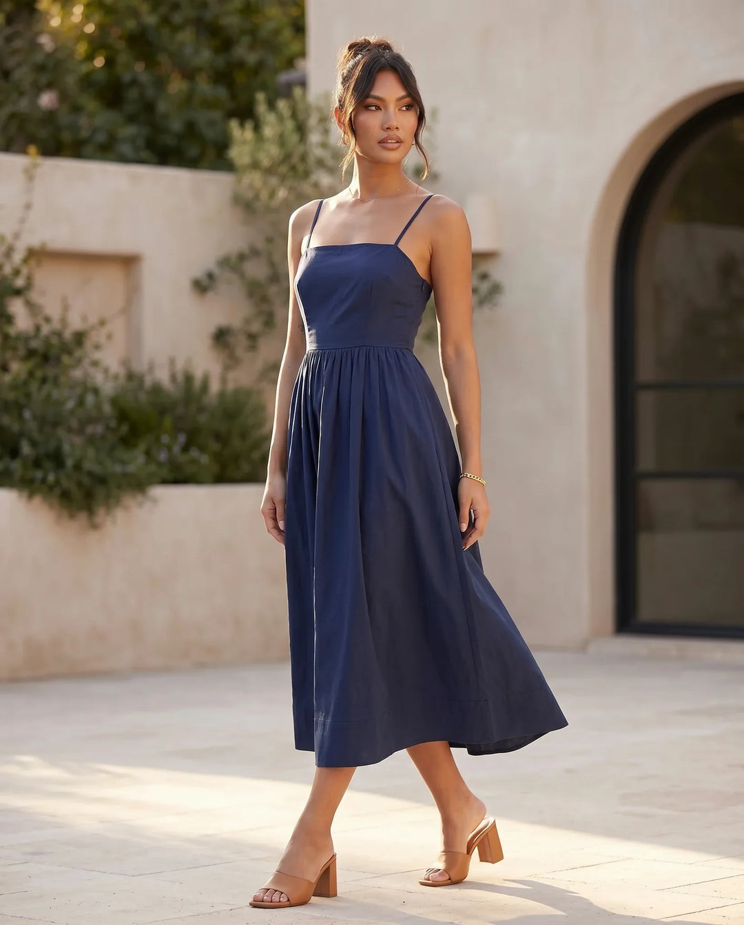 Felicity | Wedding Guest Sleeveless Pleated Midi Summer Dress