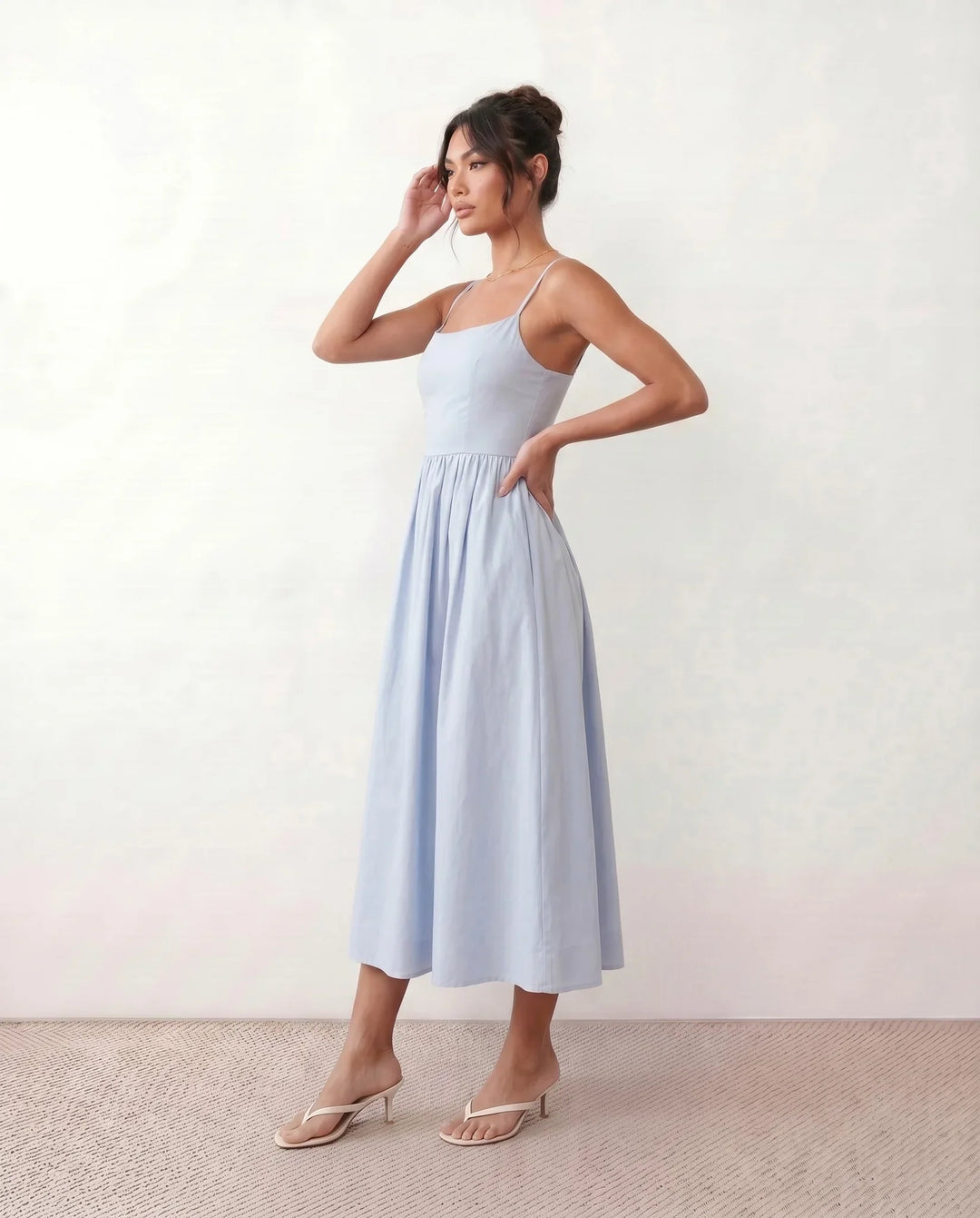 Felicity | Wedding Guest Sleeveless Pleated Midi Summer Dress