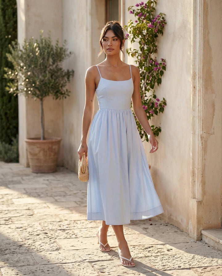 Felicity | Wedding Guest Sleeveless Pleated Midi Summer Dress