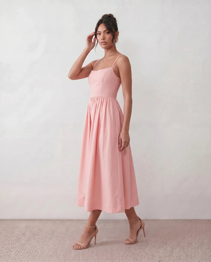 Felicity | Wedding Guest Sleeveless Pleated Midi Summer Dress