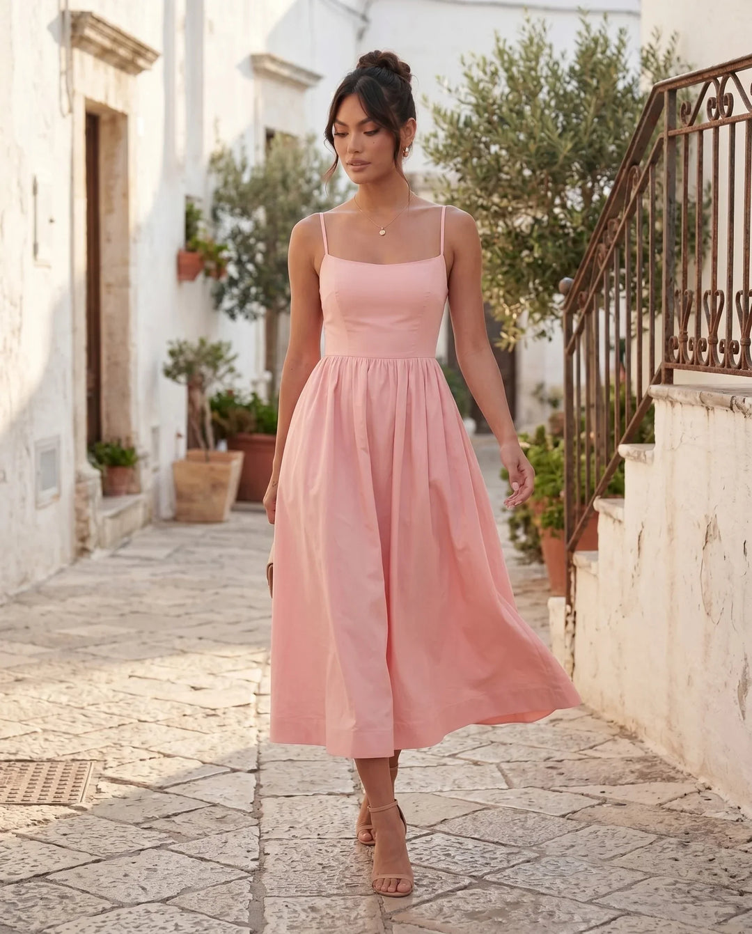 Felicity | Wedding Guest Sleeveless Pleated Midi Summer Dress