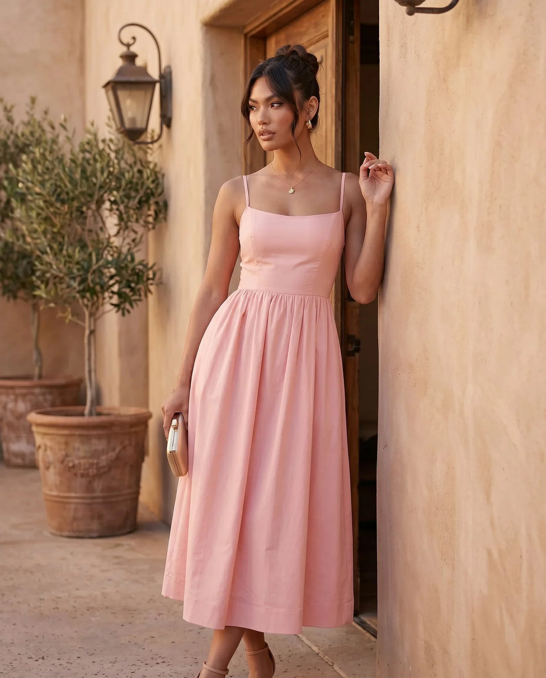 Felicity | Wedding Guest Sleeveless Pleated Midi Summer Dress