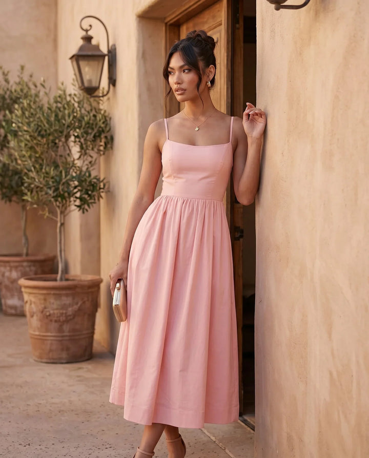 Felicity | Wedding Guest Sleeveless Pleated Midi Summer Dress