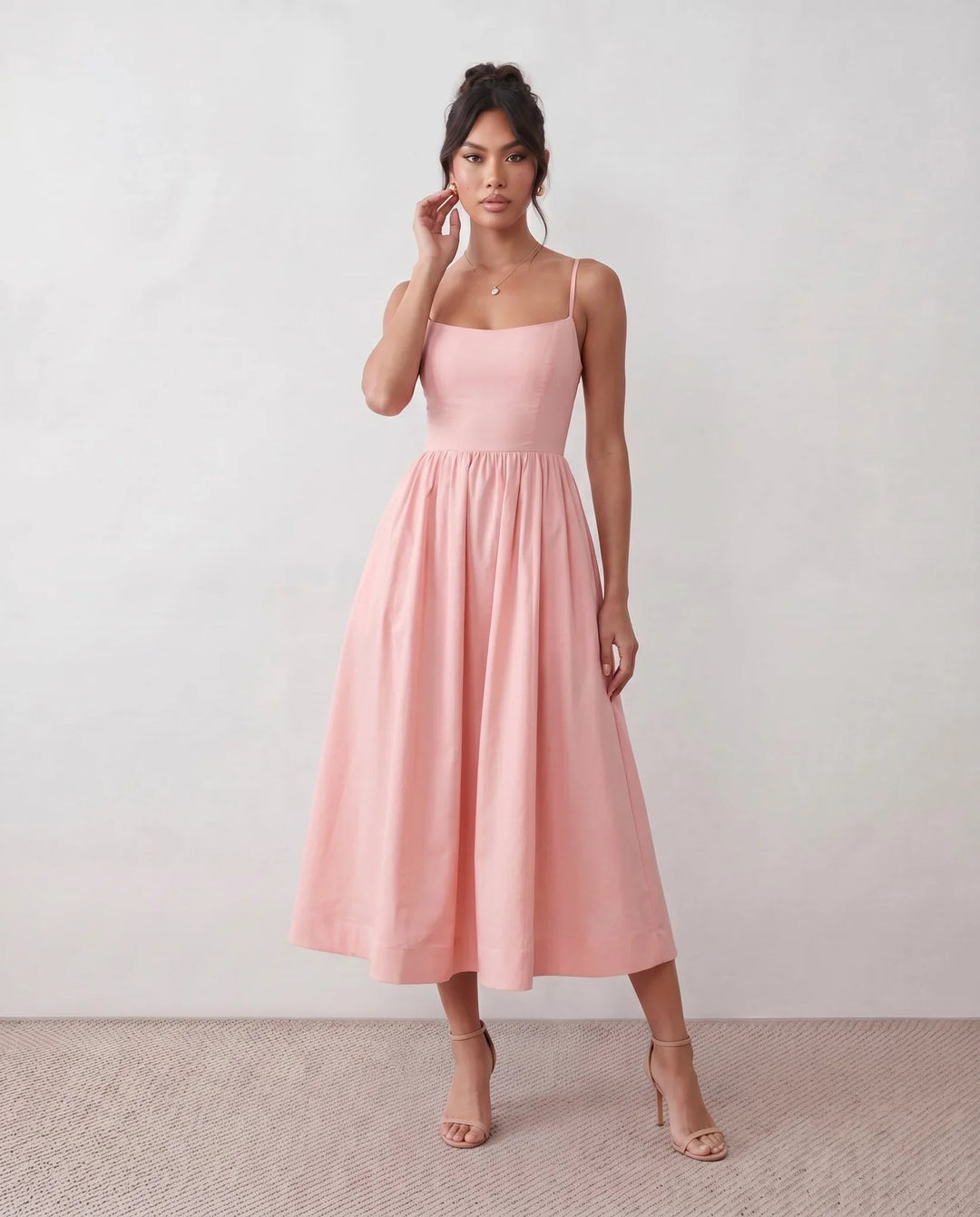 Felicity | Wedding Guest Sleeveless Pleated Midi Summer Dress