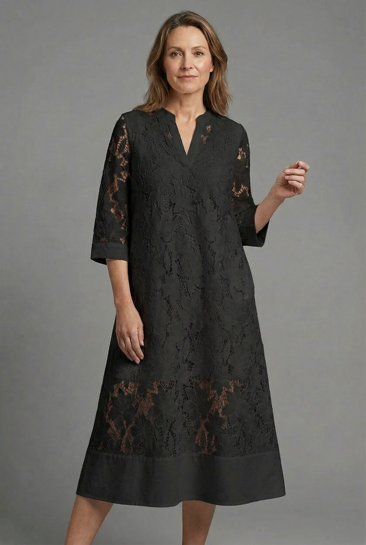 Florence | Floral Lace Wedding Guest Midi Dress
