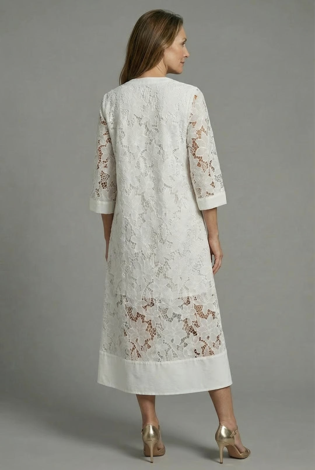 Florence | Floral Lace Wedding Guest Midi Dress