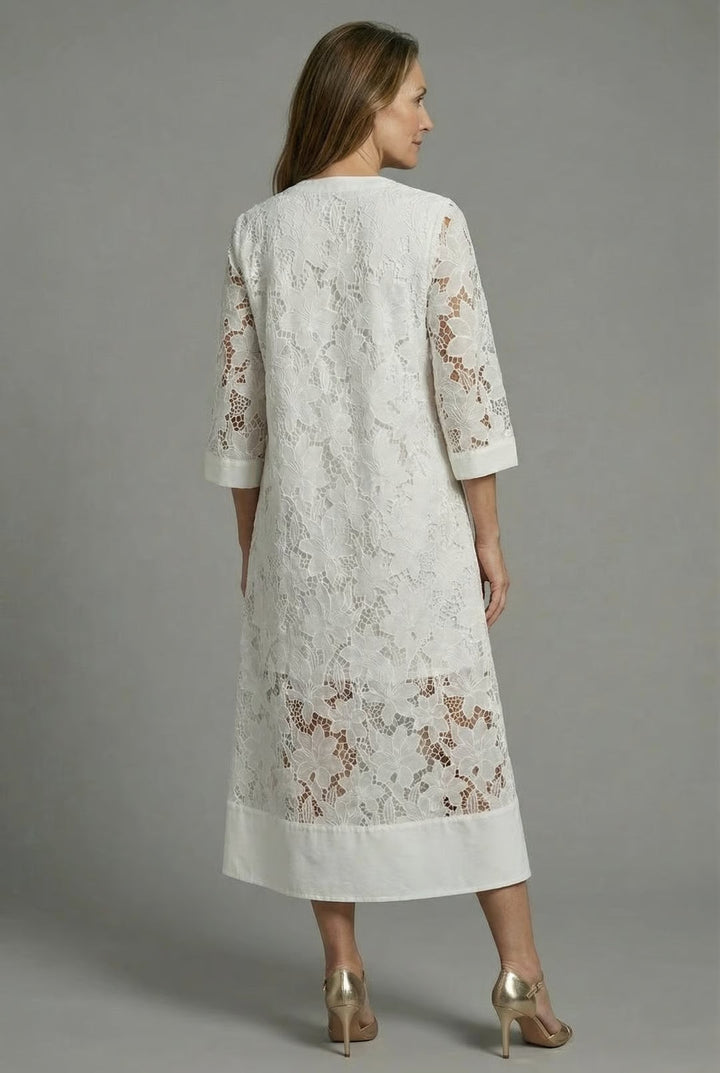 Florence | Floral Lace Wedding Guest Midi Dress