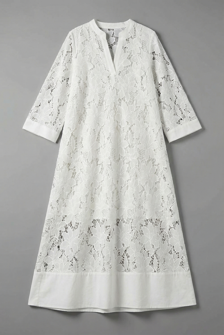 Florence | Floral Lace Wedding Guest Midi Dress