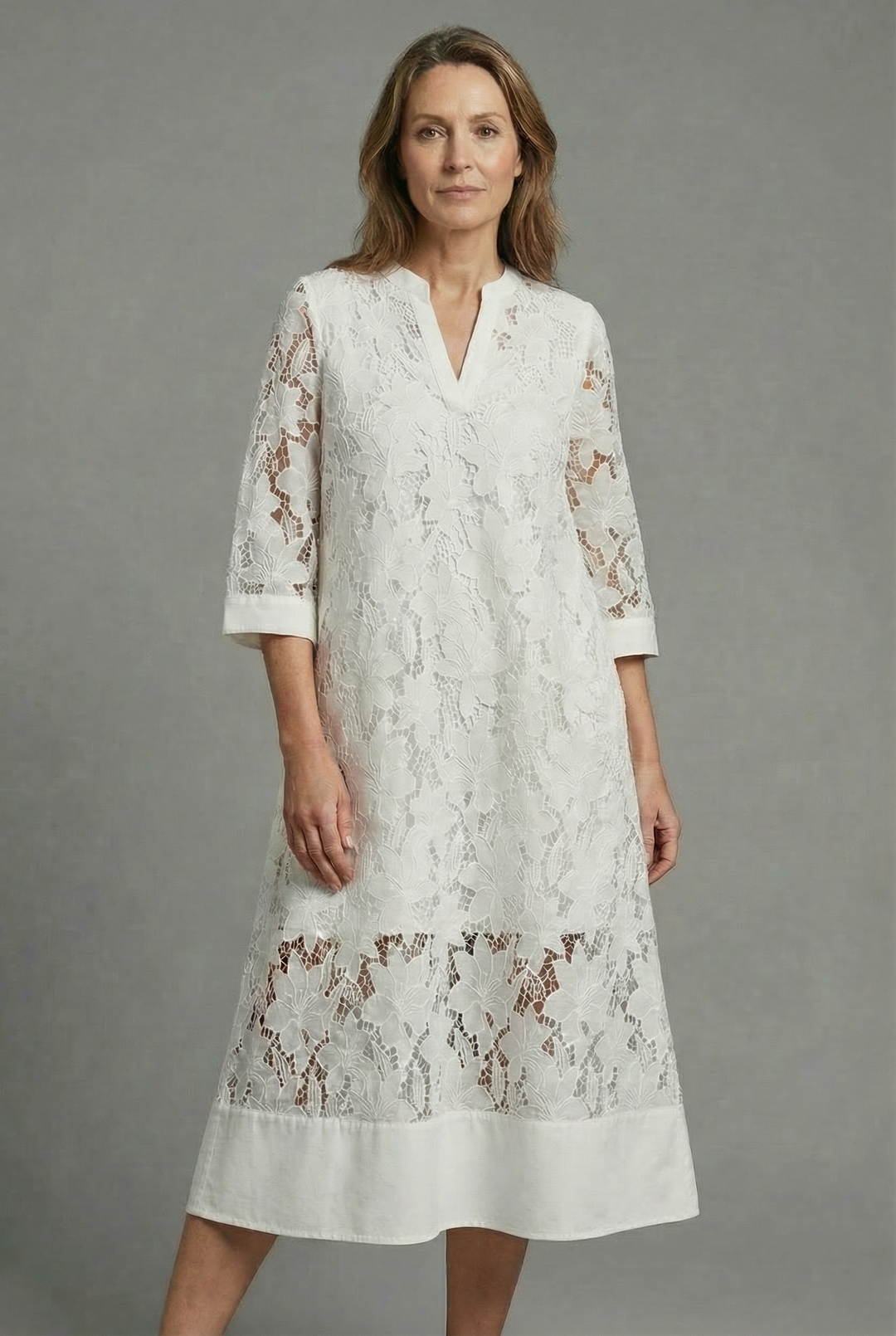 Florence | Floral Lace Wedding Guest Midi Dress