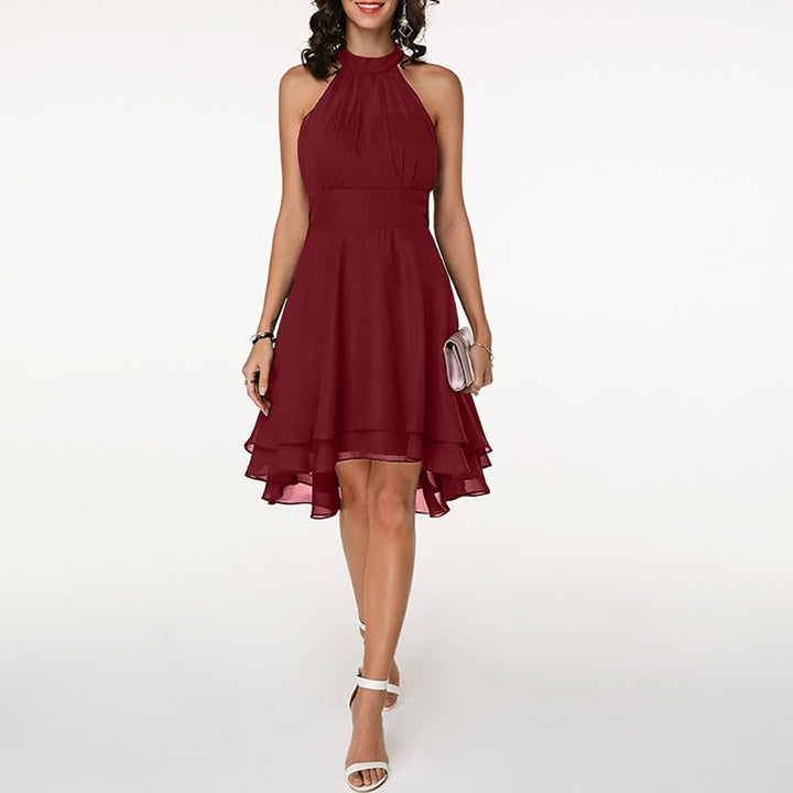 Freya | Halter Neck Chiffon Wedding Guest Party Dress