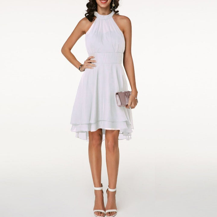 Freya | Halter Neck Chiffon Wedding Guest Party Dress