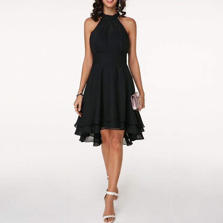 Freya | Halter Neck Chiffon Wedding Guest Party Dress