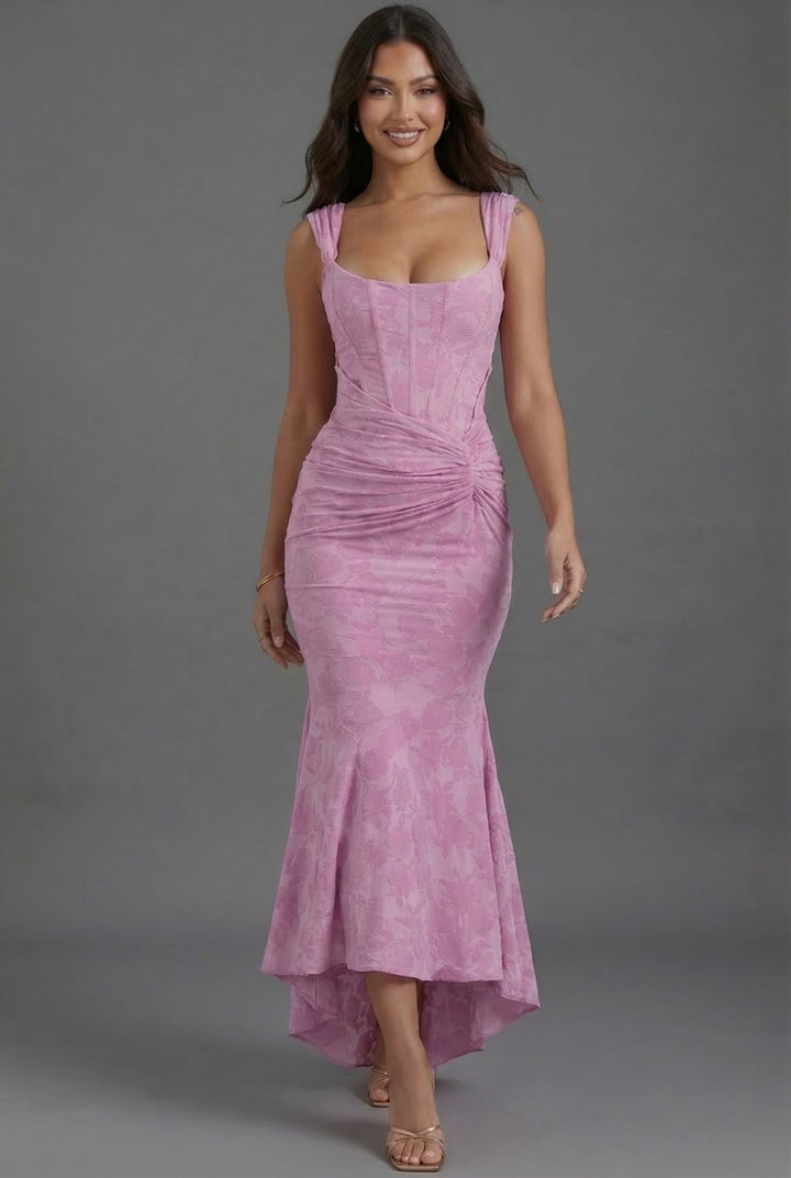 Freya | Sleeveless Wedding Guest Floral Maxi Dress