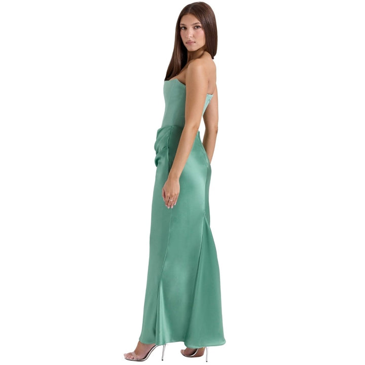 Freya | Wedding Guest Strapless Corset Satin Maxi Dress