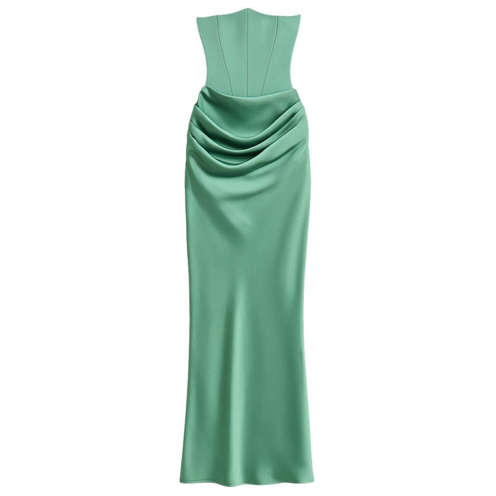 Freya | Wedding Guest Strapless Corset Satin Maxi Dress