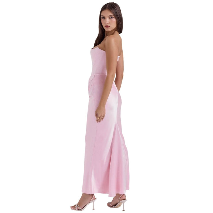 Freya | Wedding Guest Strapless Corset Satin Maxi Dress